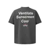 Yidao Vintage 2026 Verão Nova Tendência Americana Simples Estampa de Letra Silhueta Solta Versátil Casual Manga Curta