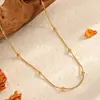 Collar de Cadena para Clavícula Versátil de Uso Diario, Moda Simple Transfronteriza Europea y Americana, Personalidad Elegante, para Mujer, Acero Inoxidable Chapado en Oro de 18 Quilates