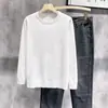 Suéter Sencillo de Color Sólido con Cuello Redondo para Hombre, Estilo Coreano Otoño e Invierno Ajuste Delgado Pulóver, Prendas de Punto Base Versátiles Casuales