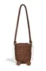 Bolso Cruzado de Mujer Único y Elegante con Nudo de Molino Calado Tejido con Cierre de Cordón, Bolso Cubo, Estilo Vacacional, Versátil Casual