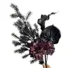 Flores Artificiais Pretas para Salão de Cerimônia de Casamento Arranjos de Flores, Flores Artificiais Atacado de Fabricante, Materiais Florais para Casamento de Hotel, Flores Artificiais Pretas