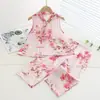 Traje de Algodón y Seda para Niñas Hanfu Qingdao Algodón Artificial Disfraz Tradicional Chino para Niños Bebé Niña Verano Dos Piezas Traje Tang