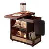 Mesa auxiliar, mesa de té, gabinete lateral plegable y móvil para sofá, carrito plegable para apartamentos pequeños, estante de almacenamiento para sala de estar, mesa pequeña vintage