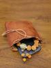 Cartera de Cuero de Vaca de Primera Capa Estilo Retro Europeo y Americano, Bolsita para Monedas Portátil de Color Frotado a Mano, Monedero con Cordón, Bolsa para Juguetes