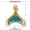 Europeu e Americano gota de óleo borboleta amor cobre zircônia pulseira diy pingente feminino cauda de sereia pingente de colar acessórios de joias