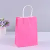 Suministro Listo Bolsa de Papel Kraft Colorida en Blanco Joyería Comida Para Llevar Empaque Fondo Cuadrado Bolsa de Compras para Regalo ins