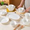 Estilo Escandinavo Relieve Francés Vajilla de Cerámica para el Hogar Tazón de Arroz para el Hogar Tazón de Sopa Plato para Cocinar Plato para Pescado Creativo y Sencillo