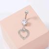 Amazon moda europea y americana anillo para el ombligo de diamante en forma de corazón comercio electrónico transfronterizo superventas joyería para piercing corporal en stock al por mayor