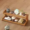 Nuevo estante de exhibición multicapa estilo chino para escritorio de oficina, organizador de juego de té y tetera, portavasos de escritorio, organizador de almacenamiento