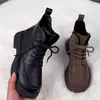 Botas Martin de suela gruesa para mujer, de suela plana, nuevo estilo 2026, versátiles, otoño e invierno, para mujeres bajitas, estilo británico, con forro de felpa, botines, botas de algodón para mujer