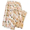 Pijama de Algodón Nube para Mujer, Pantalón Largo, Ropa de Casa Holgada de Verano, Ropa para el Hogar, Se Puede Usar Afuera, Pantalón Largo de Algodón y Seda para Mujer