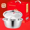 ZhaocaiJinBao acero inoxidable cornucopia tres piezas lavabo raspado lavabo multifuncional escurridor cocina lavado colador de arroz regalo