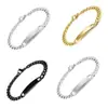 Pulsera Personalizada de Moda DIY con Patrón Grabado Láser Pulsera de Acero Inoxidable para Pareja de Venta Caliente Transfronteriza Joyería Accesorios para Collares Venta al por Mayor