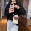 Nova Bolsa Casual da Moda para Adultos e Crianças, Bolsa de Celular de Couro de Cordeiro com Aparência Sofisticada, Bolsa Transversal de Ombro Tricotada, Leve