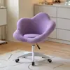 Silla de Maquillaje para Celebridades de Internet con Respaldo, Silla de Tocador, Taburete Estilo Crema, Silla Pétalo para Habitación de Niñas, Silla Giratoria para Manicura