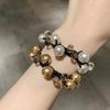 Nueva y elegante pulsera de perlas con cuerda para el cabello para mujer, diseño de cuerda para la cabeza de doble propósito, banda de goma con cabeza esférica de Payon, accesorios para el cabello