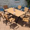 Mesas y Sillas de Plástico-Madera para Exteriores para Villas, Jardines, Terrazas, Calles Comerciales Populares, Casas de Huéspedes, Hospitales, Hoteles y Zonas Turísticas
