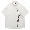 2026 Verano Retro Americano Diseño Floral 3D Textura Hueca Sentido del Diseño Camisa Holgada de Manga Corta Unisex