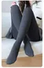 Leggings Polka Dot com Estampa de Coração Cinza para Mulheres, Meias-Calças de Compressão Emagrecedoras para Outono e Inverno, Meias-Calças Outerwear Pretas Quentes de Cintura Alta