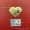 Bolo em Formato de Coração de 52mg com Peças de Ouro da Ponte da Pegada Reunião Ouro Puro 999 Presente do Dia dos Namorados Chinês Ouro de Concha d'Água Atacado
