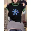 Camiseta Básica Casual Versátil Slim-Fit Estilo Americano com Estampa Color-Blocking Manga Curta 100% Algodão