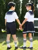 Uniformes Escolares Primarios, Ropa de Verano, Fotos de Graduación, Uniformes de Clase, Camisas Infantiles Estilo Británico, Trajes de Manga Corta, Uniformes de Jardín de Infancia, Verano