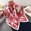 Nuevo pañuelo cuadrado estampado de seda artificial estilo europeo y americano, chal, bufanda de cuello, corbata de cuello de alta gama, pañuelo cuadrado pequeño, pañuelo para la cabeza, pañuelo de seda, bufanda de cuello