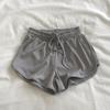Pantalones cortos de seda de hielo para mujer, estilo coreano, holgados, ajustados, de pierna ancha, deportivos elásticos, ajustados, ropa de verano