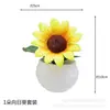 Girassol Flor Artificial Decoração Sala de Estar Mesa de Desktop Mesa de Jantar Decoração de Flores Planta Verde Falsa Plantas em Vasos Decorações Pequenos Enfeites