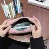 Diseño Original, Bolsa de Almacenamiento de Cuero de Vaca de Primera Capa Cosida a Mano, Estuche para Lápices, Bolso de Mano, Moderno, Gran Capacidad, Estilo Dopamina, Minimalista