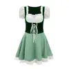 Zhumilian Nuevo Estilo Alemán Oktoberfest Disfraz de Camarera Cuadros Vestido Festival de la Cerveza Atuendo de Actuación