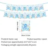 Conjunto de Decoração de Festa de Aniversário Cartoon Temático Elefante Transfronteiriço Utensílios de Mesa Descartáveis Pratos de Papel Copos Guardanapos Bandeirinhas Atacado