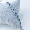 Nueva pulsera de topacio azul Londres con incrustaciones de platino chapado en plata S925 para la primavera de 2023 4 * 6 mm * 14