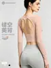Top de yoga para mujer con mangas largas, espalda abierta, diseño hueco, copa incorporada, diseño con agujero para el pulgar, top ajustado para fitness