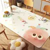 Mantel de vidrio suave de PVC, lavable, impermeable, a prueba de aceite, resistente al calor, mantel de dibujos animados, protector de escritorio para mesa de centro de entrada