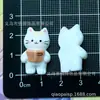 Lindo Dibujo Animado Gatito Jugando Pinza para el Pelo Cuerda para el Pelo Pinza para el Pelo Accesorios para el Cabello Funda de Teléfono Hebilla de Zapato DIY Accesorios de Resina