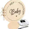 Álbum de Memórias Personalizado para Chá de Bebê Transfronteiriço Capa de Madeira Gravada a Laser Livro de Convidados Presente de Batismo de Bebê