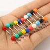 Europa y Estados Unidos transfronterizo nuevo anillo para la lengua de bola de goma acrílico Plástico de modelar clavo para la lengua anillo para el pezón joyería para piercing corporal de acero inoxidable