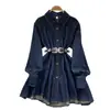 Vestido de Mezclilla Asimétrico con Cordones en la Cintura para Mujer, Estilo Retro de Hong Kong, Nuevo, Elegante, de Alta Gama, Holgado, Efecto Adelgazante