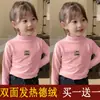 Y2018 # Camiseta Térmica de Manga Longa Infantil 2025 Outono e Inverno Nova Blusa Estilosa com Gola Meio Alta para Meninas