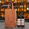 Embalagem de Feltro de Alta Qualidade para Vinho Tinto Saco para Embalagem de Vinho Caixa de Presente para Vinho Dupla Personalizável Bolsa de Mão para Vinho Tinto