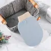 Luvas de banho esfoliantes dupla face com punhos elásticos, textura de areia fina para esfoliação suave, adequadas para homens e mulheres para uso doméstico
