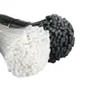 Abrazaderas de Nylon de Cierre Automático Estándar Nacional Blanco y Negro, Clips de Plástico, Engrosados y Reforzados para Sujeción y Atado