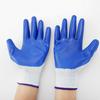 Colante pendurado azul nitrila náilon canteiro de obras antiderrapante frete grátis imersão resistente ao desgaste proteção do trabalho frete grátis mão espessamento atacado fábrica