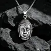 Fuente de fábrica al por mayor colgante tridimensional Buda Sakyamuni collar de acero de titanio collar con colgante para hombre SP572