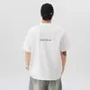 Camiseta de Manga Corta Transpirable Estilo Americano de Seda de Hielo para Hombre, Moderna de Verano con Cuello Redondo Holgada con Estampado de Letras de Media Manga