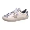 Zapatos Casuales para Mujer Lentejuela Estrella de Cinco Puntas Versátil Estilo Coreano Nuevos Suela Gruesa Zapatos Blancos Pequeños de Caña Baja Moda Otoño para Mujer Con Cordones Zapatos de Plataforma