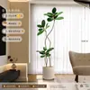 Planta Artificial Verde Black Diamond con un Toque de Lujo para Decoración de Sala de Estar, Planta de Interior Grande en Maceta, Árbol Falso, Planta Biomimética