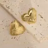 Pendientes Dorados en Forma de Corazón Estilo Europeo y Americano, Pendientes de Botón de Alta Gama para Mujer, Pendientes de Acero Inoxidable de Lujo Ligero, Personalización Profesional de Joyería