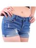 Amazon Transfronterizos de Primavera Europeos y Americanos en Stock Shorts de Mezclilla Rasgados con Solapa Jeans de Tiro Bajo para Mujer
